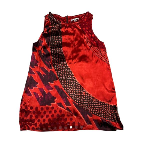 CAbi Crewneck Sleeveless Geometric Print Silk Blend Tunic Size M Style # 154 - Picture 3 of 12